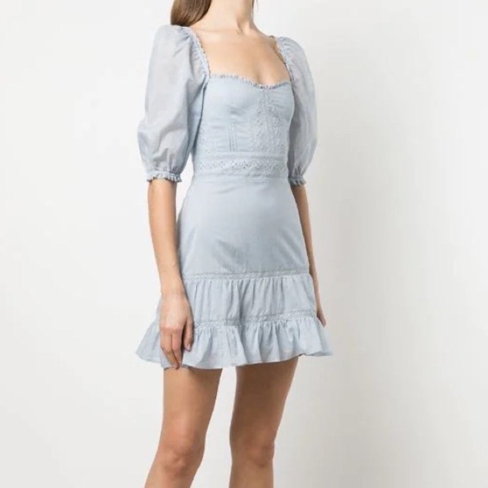 Reformation Paxton light blue mini dress